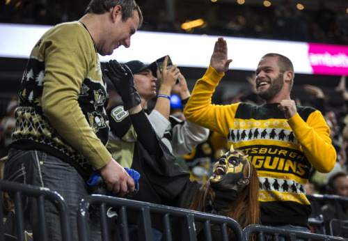 pedalingontheroadoflife: Another solid win as the Vegas Golden Knights defeat the defending champions Pittsburgh Penguins during their game at the T-Mobile Arena. Franchise goalie Vegas Golden Knights Marc-Andre Fleury (29) is back after injury and