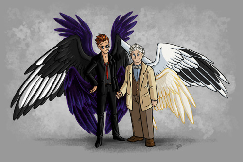flameraven: “Arbiters of Balance” - Aziraphale and Crowley from Kedreeva’s fantast