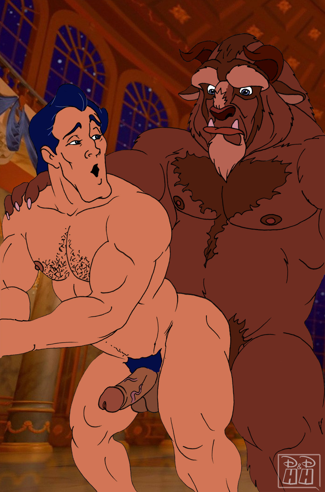 dirty-disney-and-horny-heroes:Gaston and the Beast! Dirty-disney-and-horny-heroes