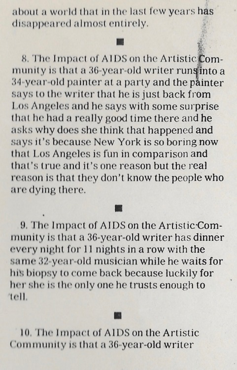 notquitelostnotquitefound: sgeoffa: The Impact of Aids on the Artistic Community September 13, 1987