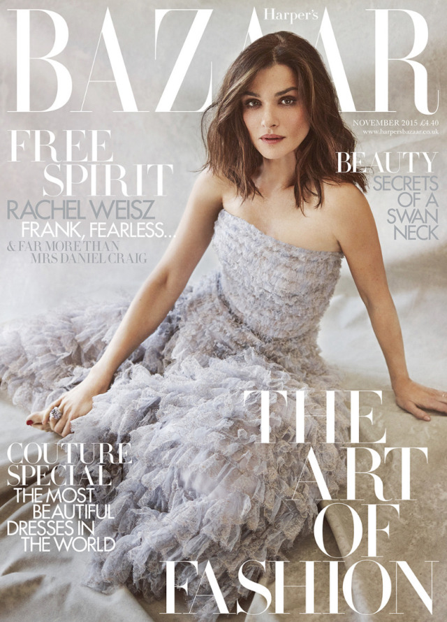 Rachel Weisz for the cover of Harper’s Bazaar