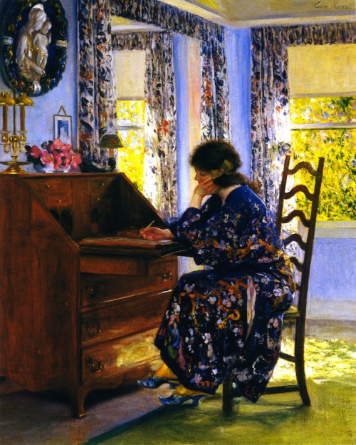 The Difficult Reply (1910). Guy Rose (American, Impressionism, Japonism, 1867-1925). Oil o