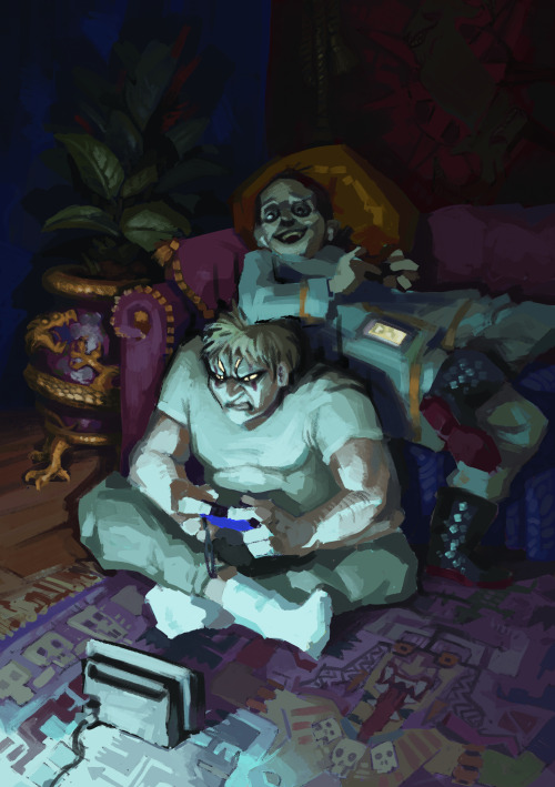 My second piece for the Dorohedoro Downtime fanzine, where now-roomies Risu and Kawajiri share a hea