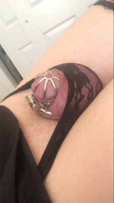 worlddouglas:Self locked in a pair of panties I bought.