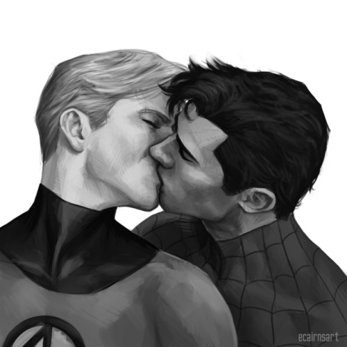 the first of my two drawings for Spideytorch Week, rendering a sketch I posted a little while ago (s