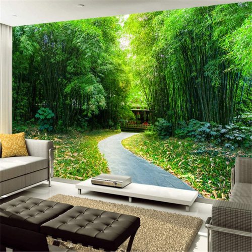 Wallpaper 3D Wall Mural Large Custom Custom Any Size Natural Bamboo Trail Scenery Mural Living Room 