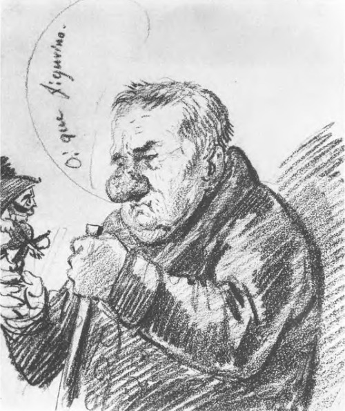Portrait-caricature of Giacomo Quarenghi, 1814, Orest KiprenskyMedium: pencil,paper