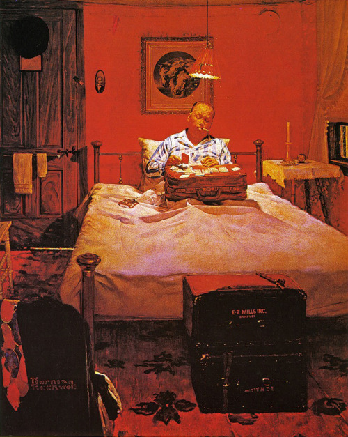 dappledwithshadow:SolitaireNorman Rockwell 1950Private collectionPainting - oil on canvas