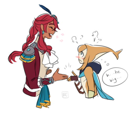 dulcetto:i saw   lemonorangelime ‘s human Sidon and oooHHGg boi 👀 species reversal sidlink/lidon(?)link is still tiny even as a zora
