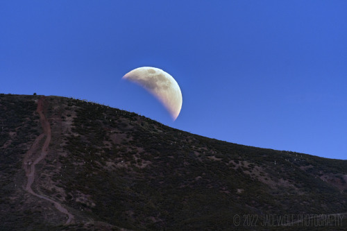 Moon Rising over the Sierra Pelona MountainsLunar Eclipse, May 2022Near Lake Castaic, California