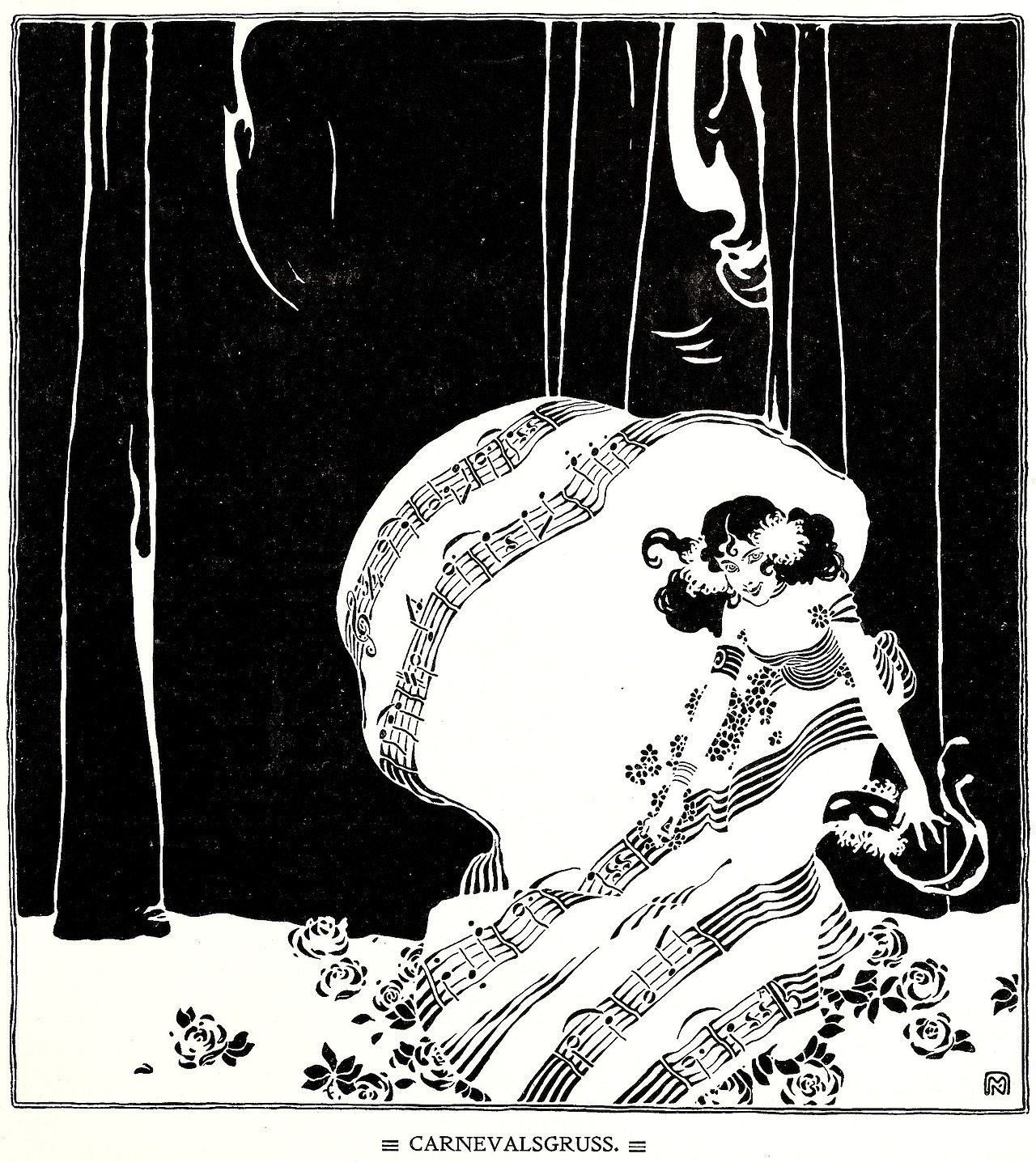 Koloman Moser (1868-1918), ‘Carnevalsgruss’, “Ver Sacrum”, #2, 1898
Source