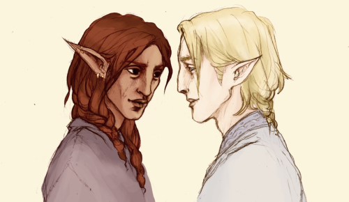 A quick self-indulgent doodle of Lennan Tabris & Nelaros.