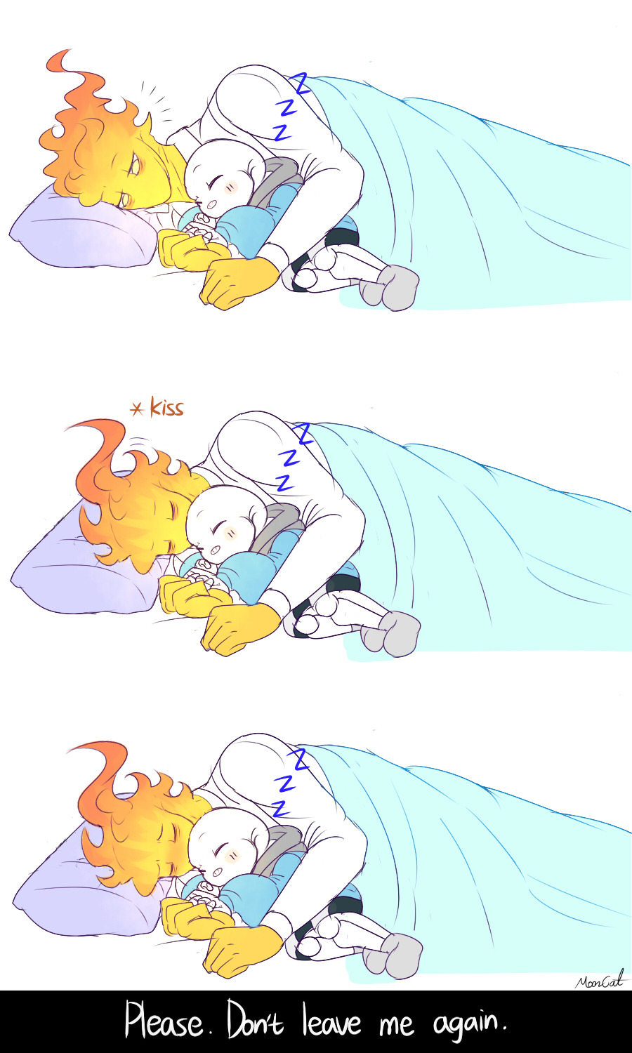 mooncatyao:  [Miss you] Grillby &amp; little SansAfter [Spokesman]  &lt;First