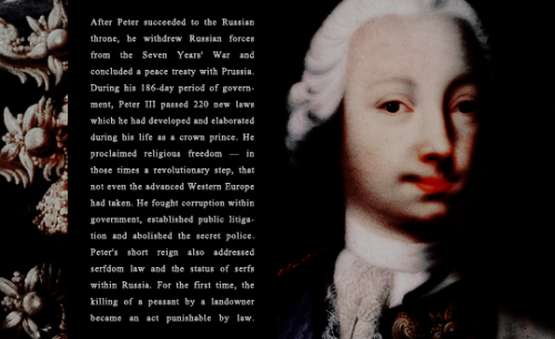 historyofromanovs: LIST OF ROMANOV RULERS: #11 - Emperor Peter III of Russia (21 February 1728 - 17 