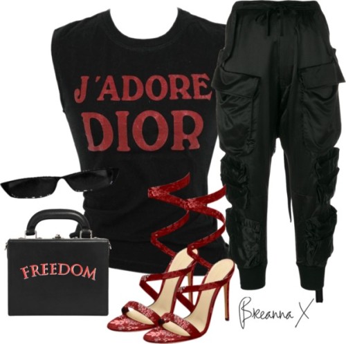 Untitled #3456 by breannamules featuring leather purses ❤ liked on PolyvoreChristian Dior top, &poun