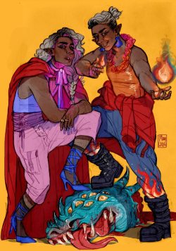 may12324:Taako and Lup! 🍳🌂💫🔫🔥💀😎 I want to thank all of you who sent me messages regarding my previous art of Lup and how to approach drawing trans women, to both those who prefered to remain private and those who publically voiced