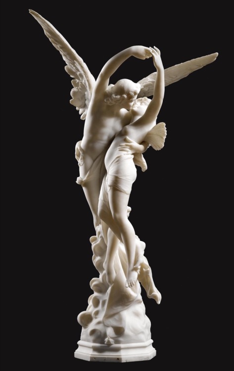 L'Amore Degli Angeli / The Love of the Angels.1902.White carrara marble.Height : 129 cm.Source : sot