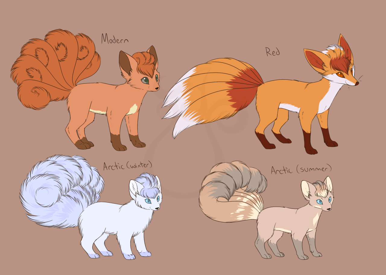 cheeziesart:I decided to revamp the designs for my vulpix variations I made a year