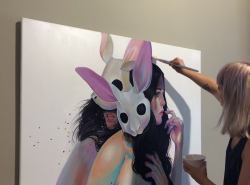 criwes:  Martine Johanna finishing her painting