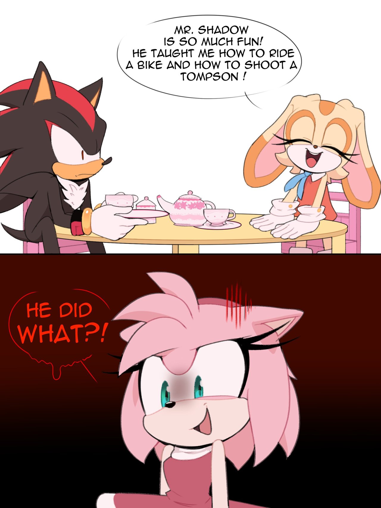 amy rose and shadow the hedgehog (sonic) drawn by toonsite