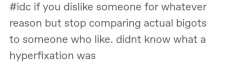 dykesymmetry:dykesymmetry:why is it so difficult for ppl to distinguish between “this person is a literal bigot and should not have a platform” and “this person is not actively malicious but has accidentally done a couple harmful things