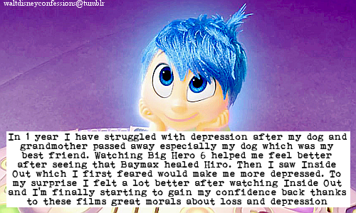 waltdisneyconfessions:“In 1 year I have struggled with depression after my dog and grandmother passe