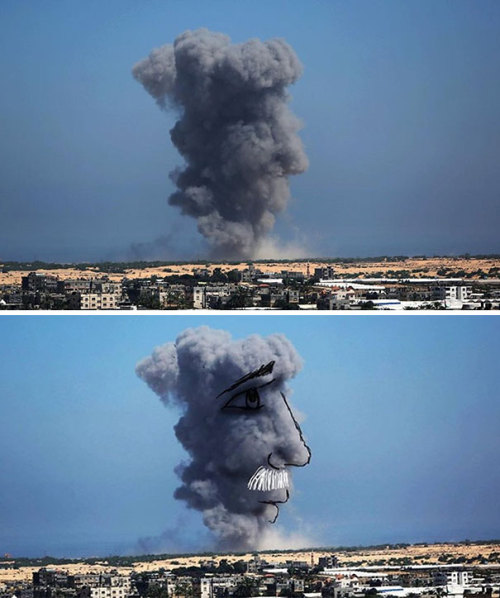 SPOTLIGHT: Palestinian Artists Turn Smoke Into Thought-Provoking Illustrations Using the photos of s