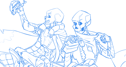 me-and-my-gaster:Outerfell skelebros redesign WIPI’m working on another big piece of a redesign, thi
