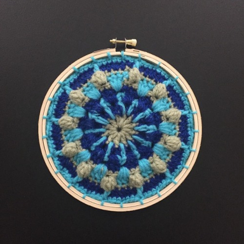 My mom is into spiritual stuff so I made her a mandala. She’s the one who taught me how to crochet :