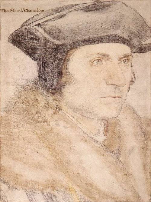 artist-holbein:Thomas More, 1527, Hans Holbein the YoungerMedium: chalk,paper