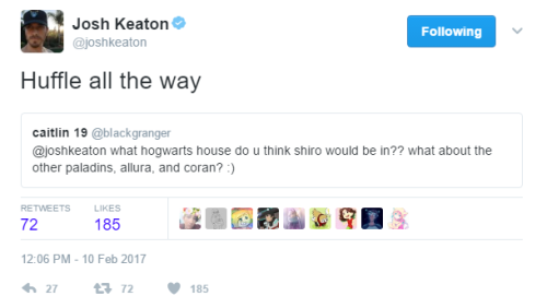 bosstoaster:JOSH KEATON IS A GIFTI AM SO VALIDATED TODAYTo everyone on twitter saying ‘But Gryffindo