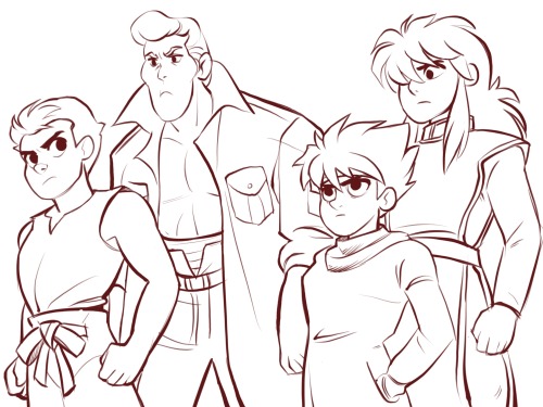 dizzyclown:Sketching a YuYu Hakusho group shot! :D This is based on a scene from the show during the