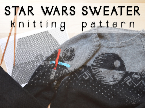 knatalieknits:Star Wars Sweater knitting pattern now up on Ravelry and Etsy!