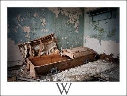 Coffin in an abandoned psych hospital in