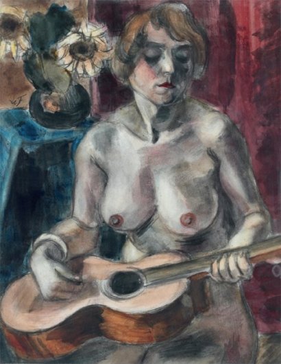 artist-henrilf:MODELE A LA GUITARE via Henri Le Fauconnier