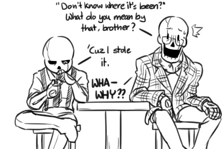 nyublackneko:  Continuation from @junkpilestuff ‘s AWESOMELY ADORABLE COMIC.Original Gaster!Sans & Gaster!Papyrus creator © @borurouMob Gaster!Sans & Mob Gaster!Papyrus © @junkpilestuffBONUS: Gaster!Sans in WORK MODE.G!Sans, the hat stealer.