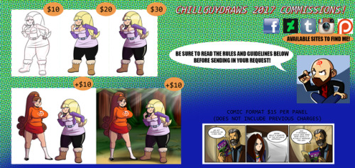 chillguydraws: chillguydraws:   COMMISSIONS ARE OPEN! And I’m going to be doing something new with them. This time I won’t be taking requests via email or messages as it ends up being buried among messages and messages that I have to dig through.