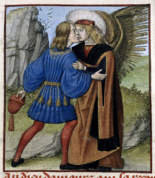 god of love kissing the loverRoman de la Rose, Netherlands ca. 1490-1500BL, Harley 4425, fol. 24r