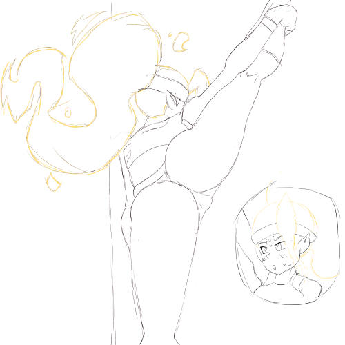 I drew the pose first with the intention of it being Wii Fit trainer, but then I remembered Ring Fit