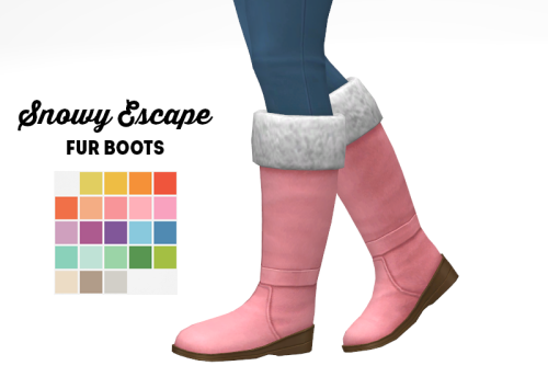 [ts4] Snowy escape fur boots - recolor23 swatches (eversims + black)custom thumbnailSnowy escape req