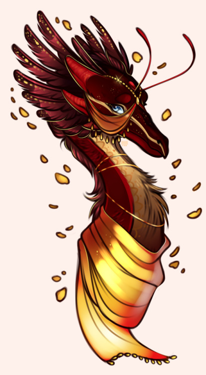 rottclaw: bust of aithne for celes @ FR. really love working with reds and golds
