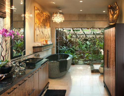 luxury tropical bathroom