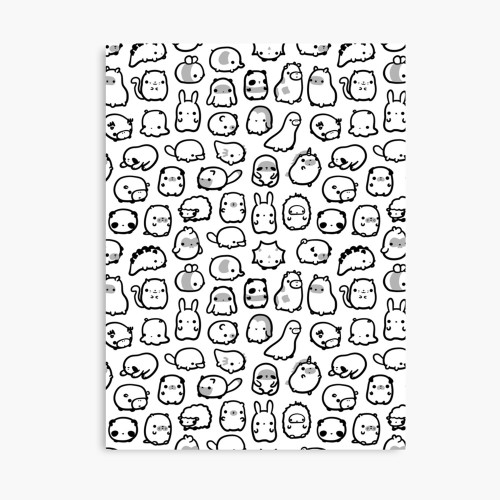 These mini animals prints are available in my Redbubble store now! There are black &amp; white, 