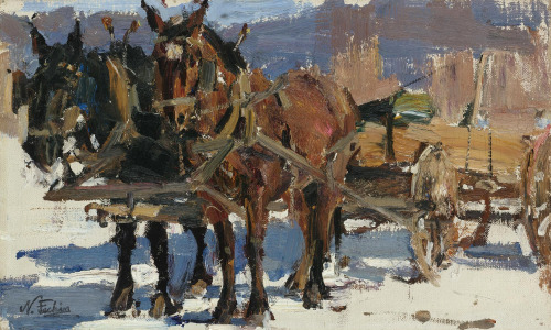 NICOLAI FETCHINTeam And WagonOil on Canvas10″ x 16″