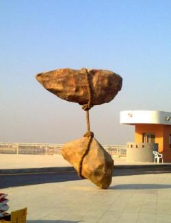 sixpenceee:Statue in Cairo Airport that makes me wonder