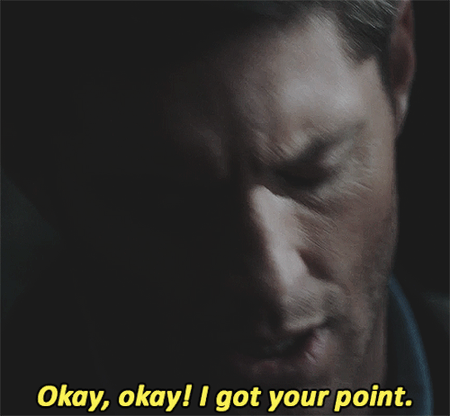lengthofropes: Gay angel is a little pissed.Correct SPN quotes [series] - “Anyway. Happy fuck 