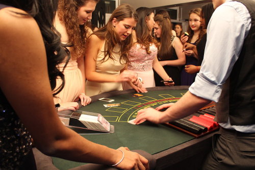 Sexy college girls playing blackjack