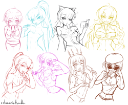 cslucaris:  #133 - RWBY Summer SketchesIt’s