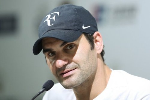 rfederer2: Roger Federer during a press conference at Shanghai Rolex Masters, 2017.