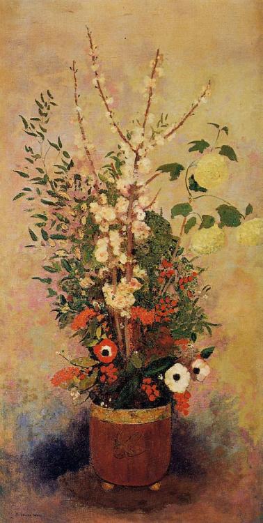 XXX artist-redon: Vase of Flowers with Branches photo